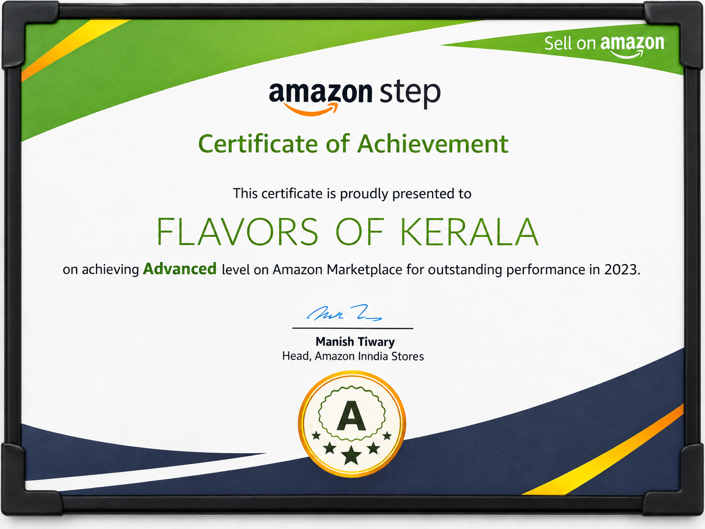 Amazon STEP Certificate of Achievement